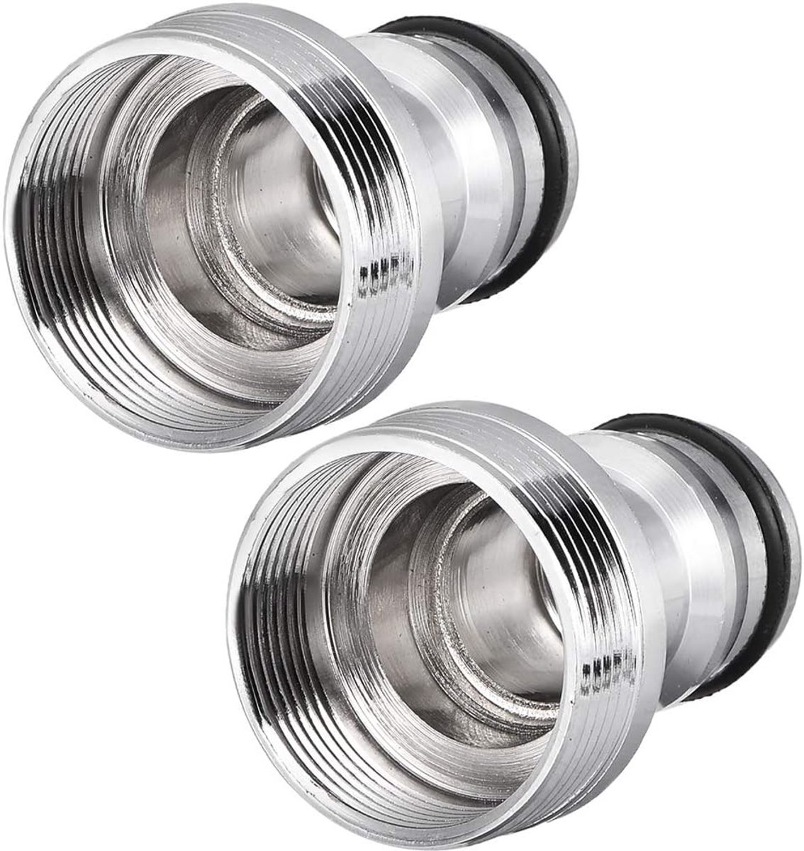 sourcing map messing snelkoppeling G bus buis adapter tuinslangkraan 1/2 inch naar 3/4 inch M22 to M24-Silver-2pcs