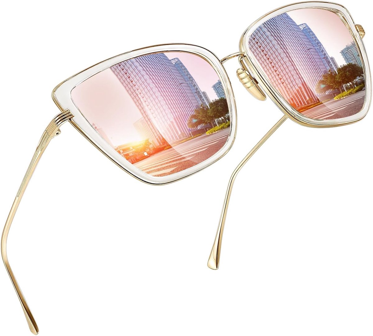 Cat-Eyezonnebril Gepolariseerd UV400 Elegant voor Dames Unisex | Elegant Retro Kattenoog Montuur Vlinderzonnebril voor Autorijden, Strand en Dagelijks Gebruik voor Dames