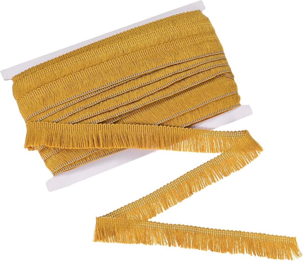 METERXITY 27 Yards Kwastje Franje Trim, 1 Inch Brede Polyester Franje Boho Kant Naaien Fringe Trimmen voor Latijnse Jurk/Rok/Tassen/DIY Decoratie/Kleding Accessoires [Kaki]