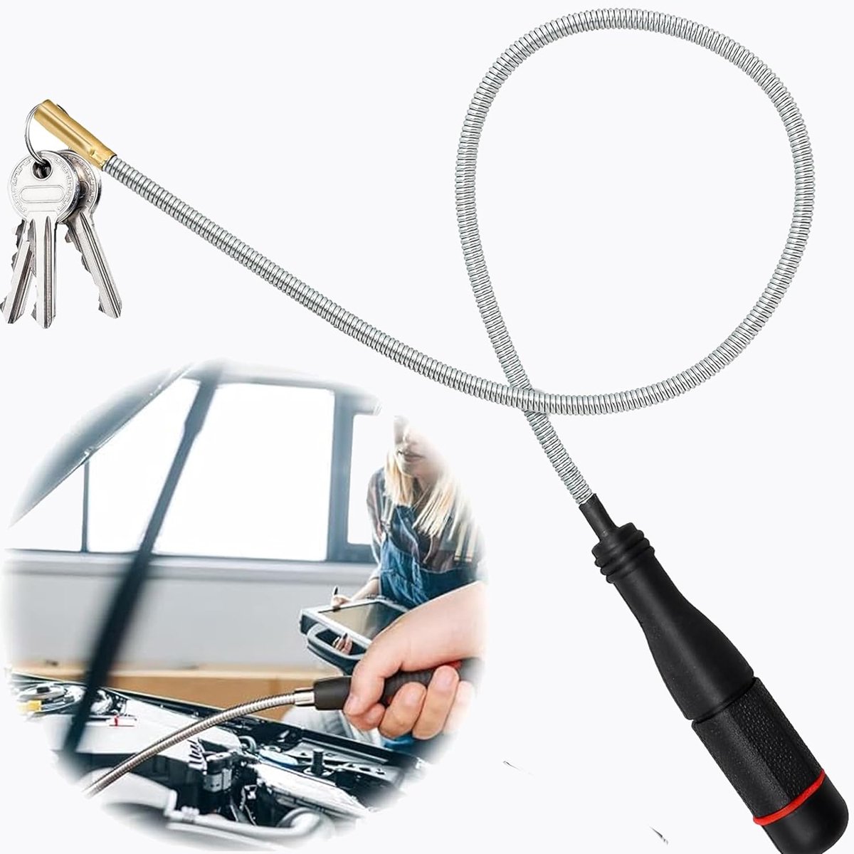flexibele magnetische lifter grijper, telescopische magneet staafmagneet extra sterk, magneetpen telescoop 3 lb