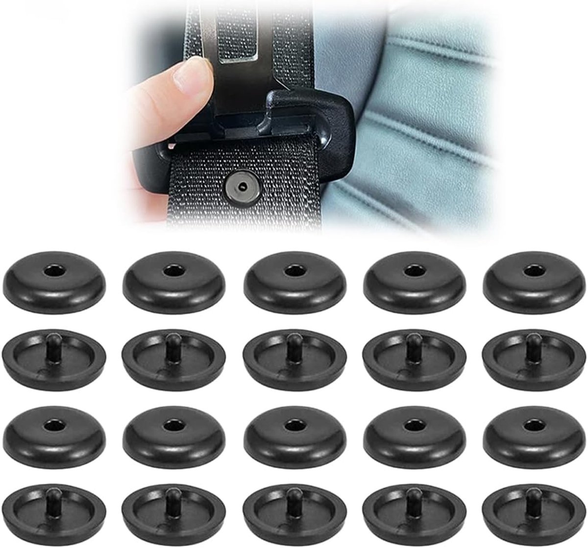 10-delige set met veiligheidsgordelstoppers van hout, clip om wegglijden van de gesp te voorkomen, ideaal voor bestuurders, familie en vloten (zwart)