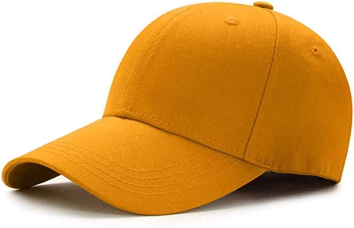 Cap Jongens Meisjes Baseball Cap Katoenen Pet Effen Zonnehoed Outdoor Basecap Verstelbare Baseballpet Kinderen Hoed Buiten Sport Baseball Pet voor Reizen Golf Tennis, geel, 47-54 cm