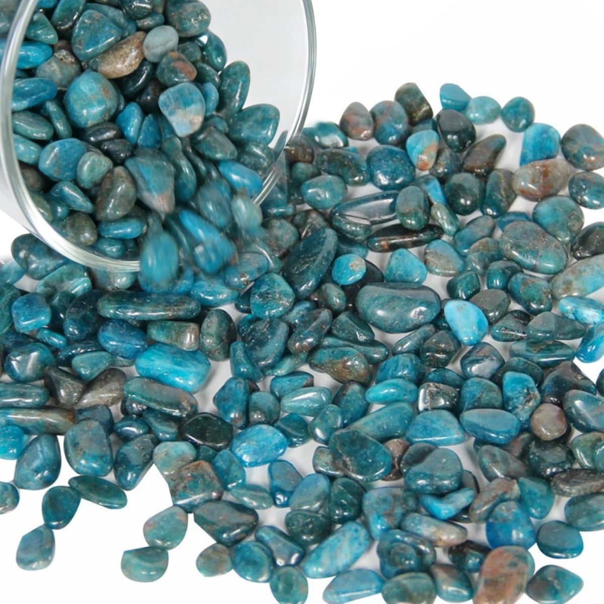edelstenen, 400 g, trommelstenen, kleine edelstenen, sierstenen voor decoratie voor aquaria, bloempotten, sieraden maken en woondecoratie (kleurverloop blauw)