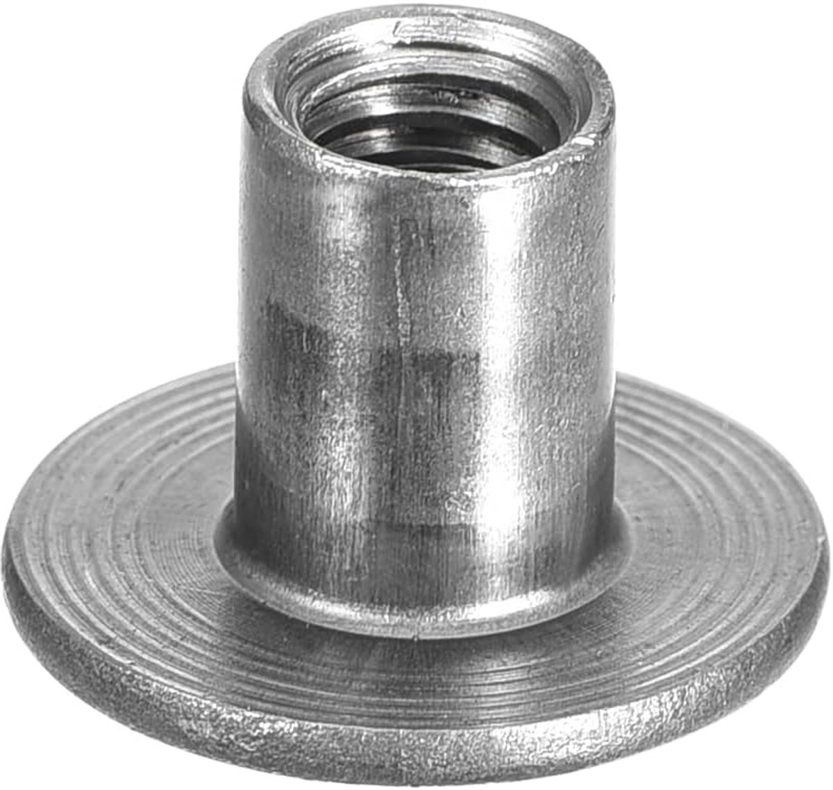 T-moeren M6, 24 stuks koolstofstalen T-moeren, lasbare moeren met ronde bodem met doorgangsgat, hoogte 12 mm, schroefdraad inzetstuk vrouwelijk