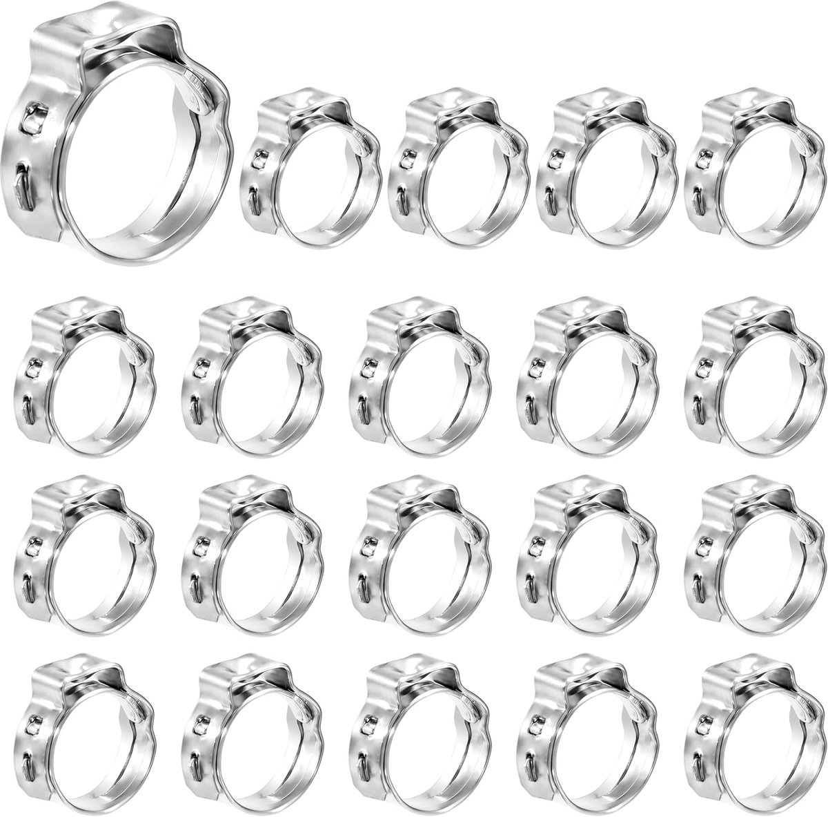 slangklemmen, roestvrij staal, traploos, 5,8-7 mm, krimpbuisklemmen, klemklemmen voor slangen, 20 stuks