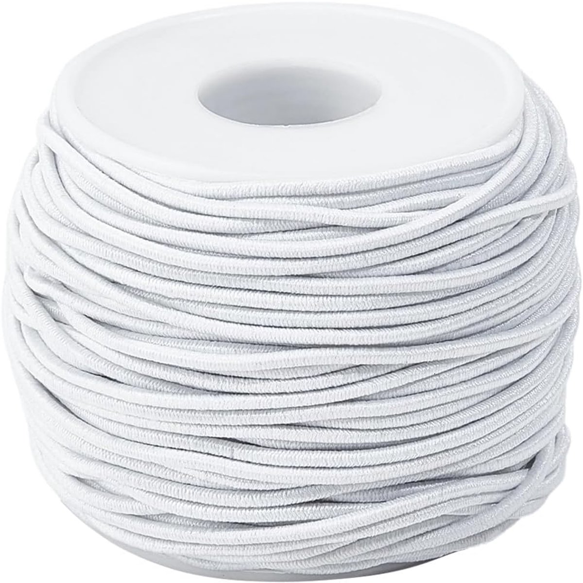 50M 2MM Witte elastische koord Rekbare touwrollen Draden Kralen Kernelastische draad Ronde koorden Spoeldraden voor het maken van sieraden Armbanden Kralen Kleding DIY-knutselbenodigdheden