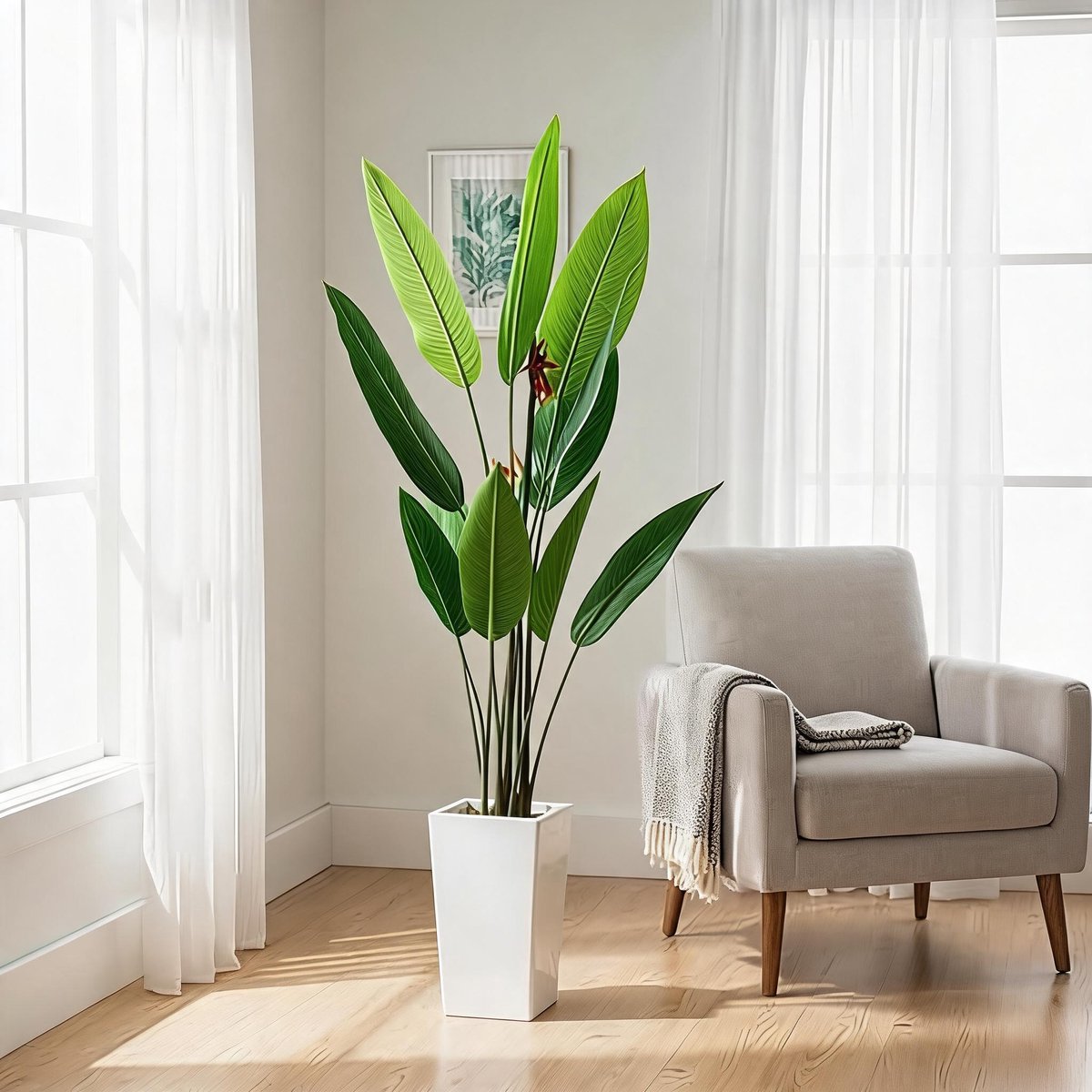 Triumpunpre - Nep Paradijsvogelboom 4.8FT - Natuurlijke Houtstam - Onderhoudsvrije Tropische Decor
