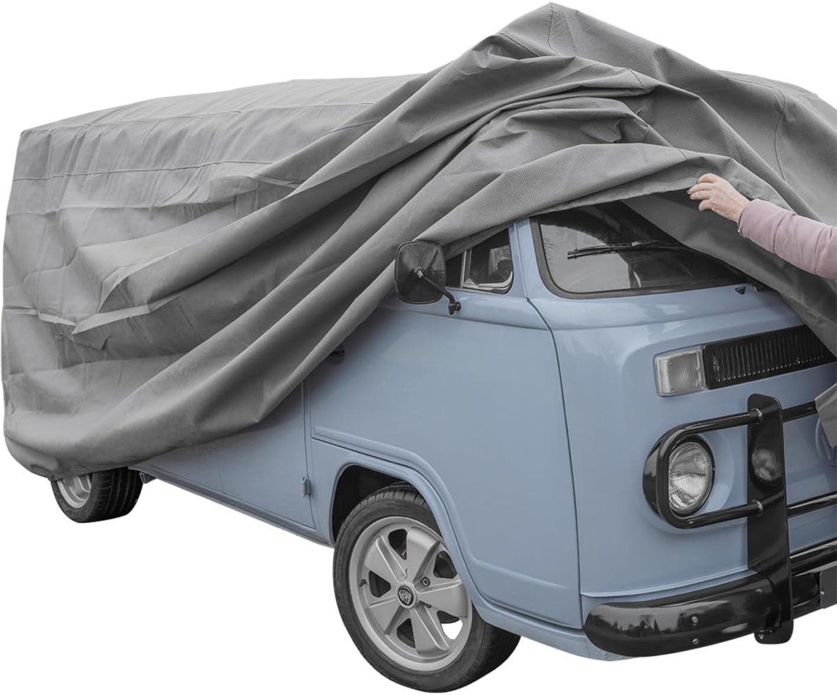 caravan 615x210x227 – hoogwaardig dekzeil compatibel met T1/T2/T3, bouwjaar 1950 tot 1992, zonder overdak