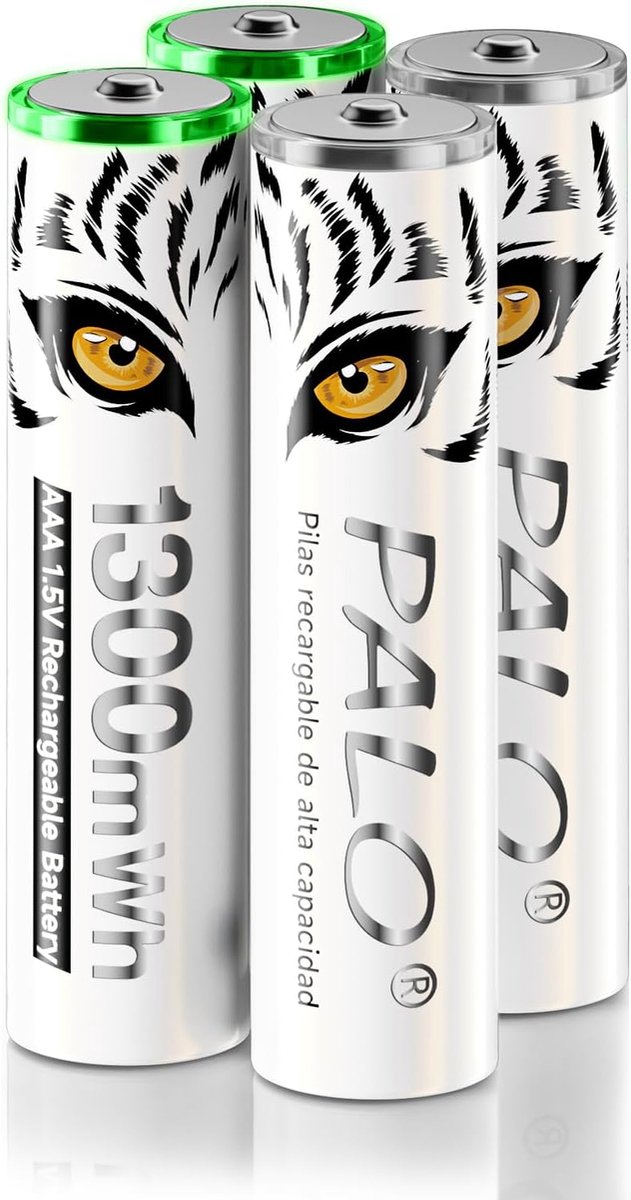 AAA batterij 1.5V - lithium 1300mWh - snel opladen - 1500+ oplaadcycli - ShopVlot