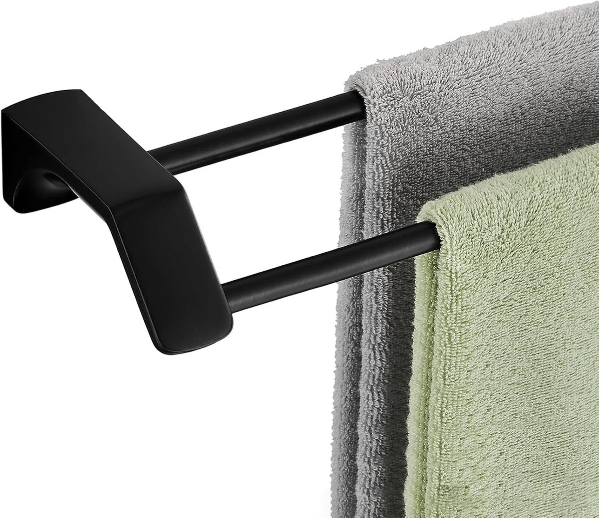 Handdoekhouder van roestvrij staal voor badkamer, slaapkamer, keuken, hotel (zwart, 60 cm)