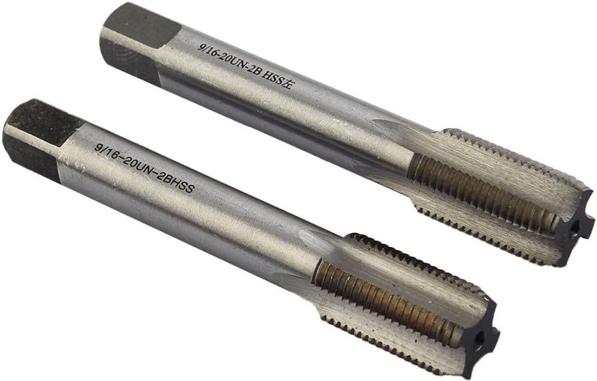 2STKS Rechts & Links Draaiende Schroefdraad Tap 9/16'' - 20 TPI 18 X 1,5mm Stap Draagbare Fiets Buitenfiets Crank Reparatie Gereedschap Vervangende Pedaal Schroefdraad Tap