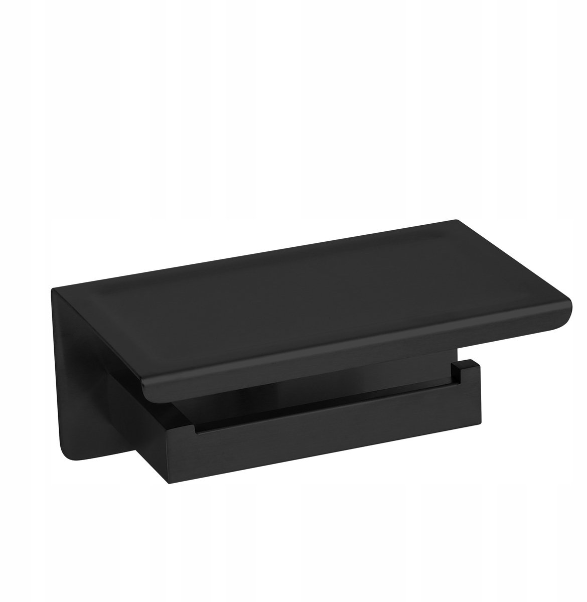 QARX Toiletrolhouder met Telefoonplank - Mat Zwart