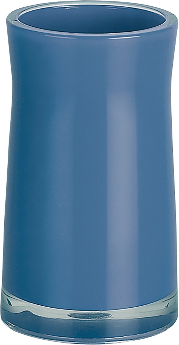 Spirella Sydney Tandenborstelhouder – Tandenborstel Beker voor de Badkamer – Tumbler Badkamer Accessoire – Kleur Denim Blauw – 7 x 12 cm