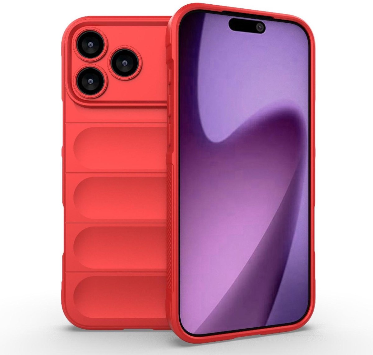 Mobigear Hoesje geschikt voor Apple iPhone 18 Pro Max Telefoonhoesje Flexibel TPU | Mobigear Bumpy Backcover | iPhone 18 Pro Max Case | Back Cover - Rood