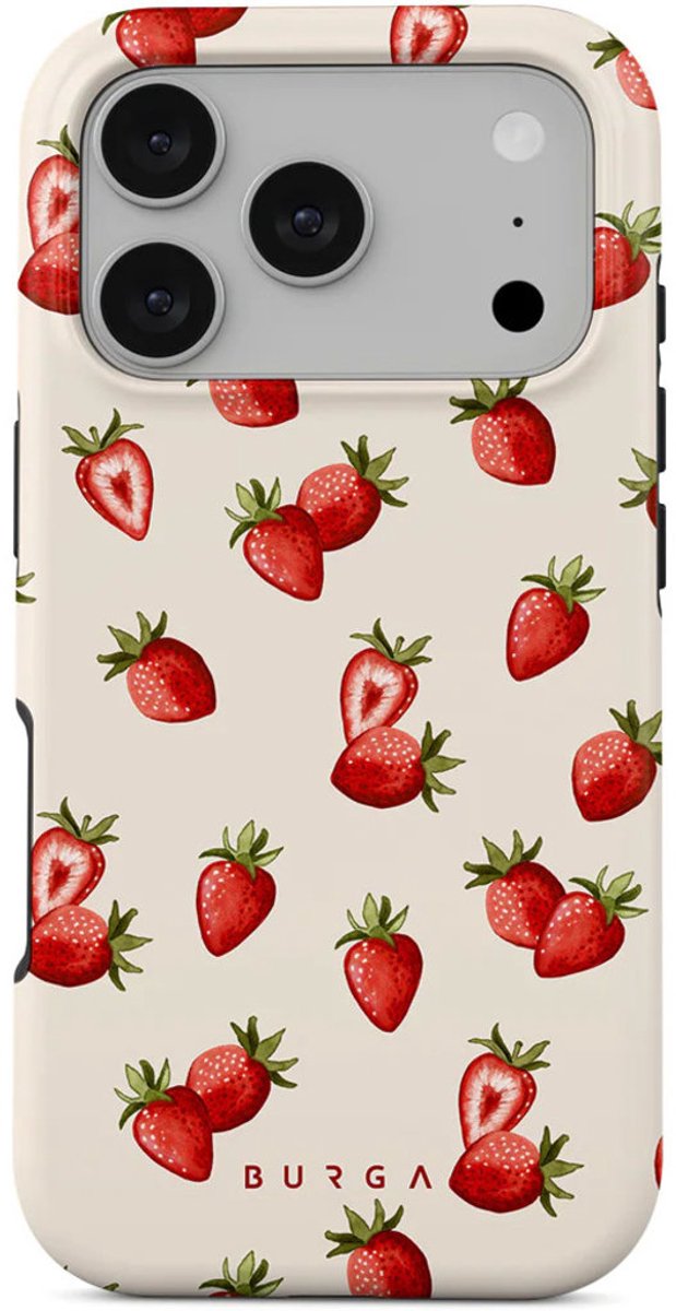 Burga Hoesje geschikt voor Apple iPhone 17 Pro MagSafe Telefoonhoesje Hardcase | Burga Tough Backcover Shockproof | Geschikt voor MagSafe | Geschikt voor Draadloos Opladen met Magnetische Ring | Geschikt voor MagSafe Case - Freshly Picked | Wit,rood