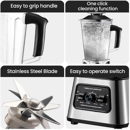 NextNovaDeals Blender - Blender smoothie - Multifunctionele voedselprocessor - Ijsvergruizer - 600 watt van NextNovaDeals — afbeelding 2