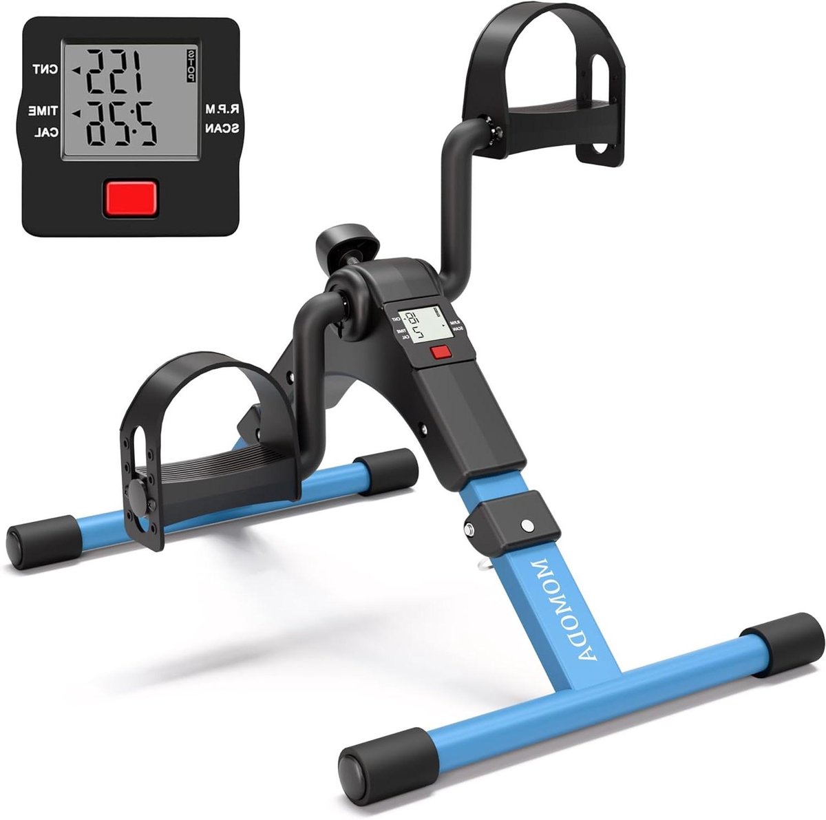 Pedaal Hometrainer Bureau - Mini Hometrainer Been Trainer - Thuis Sporten - Opvouwbaar met LCD - 2.77 Kilogram - Zwart Blauw