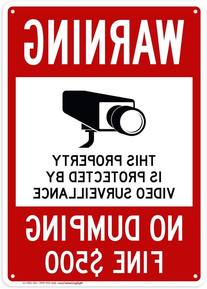 Waarschuwingsbord - Veiligheidsbord - Gebouw Beveiligen - Roestvrij Aluminium - 25x35 cm - Wit