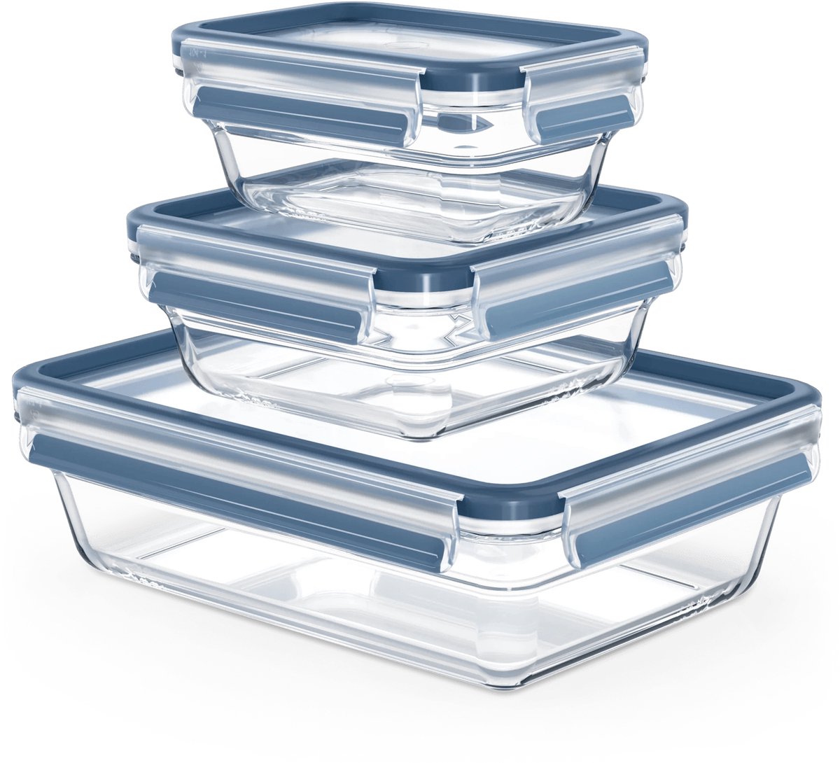 Tefal MasterSeal Glass - 3-delige Vershoudbakjesset - 100% Lekvrij - Ovenbestendig tot 420°C - Vriesbestendig tot -40°C