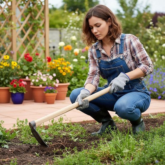 Onkruid Schoffel - Tuingereedschap Klauw - Tuinonderhoud Gemak - Gehard Smeedstaal - 33 cm - Zwart — afbeelding 5