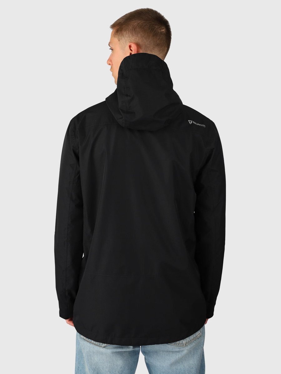 Brunotti - Weylin - Jas Black - Heren - Softshell Regenjas - 10K Water-afstotend - 8K Ademend - M