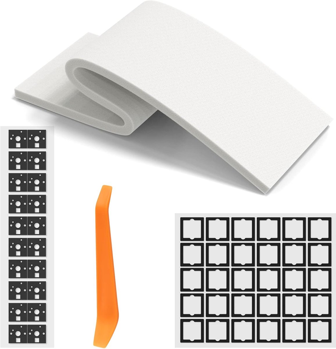 SnelShoppen - Poron Switch Pads 10mm Dikte Geluidsisolerende Foam voor Gaming Toetsenbord, EVA Keyboard PCB Modulair Foam Set