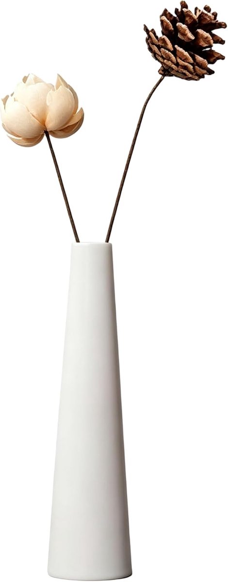 SnelShoppen - High Conic Ceramische Bud Vase Klein Voor Enkele Stengel Bloem Vaas Voor Bruiloft Tafel Kantoor Bureau Minimalistische Woondecoratie Mod
