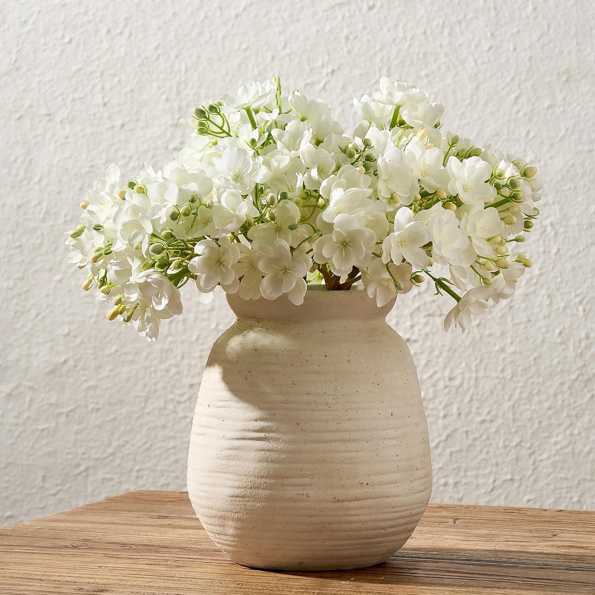 SnelShoppen - Ceramische Vaas 18.5 cm Hoog | Rustieke Boho Potterie Vaas voor Woondecoratie | Vintage Sand Glaze Vaas voor Tafel, Woonkamer, Badkamer,