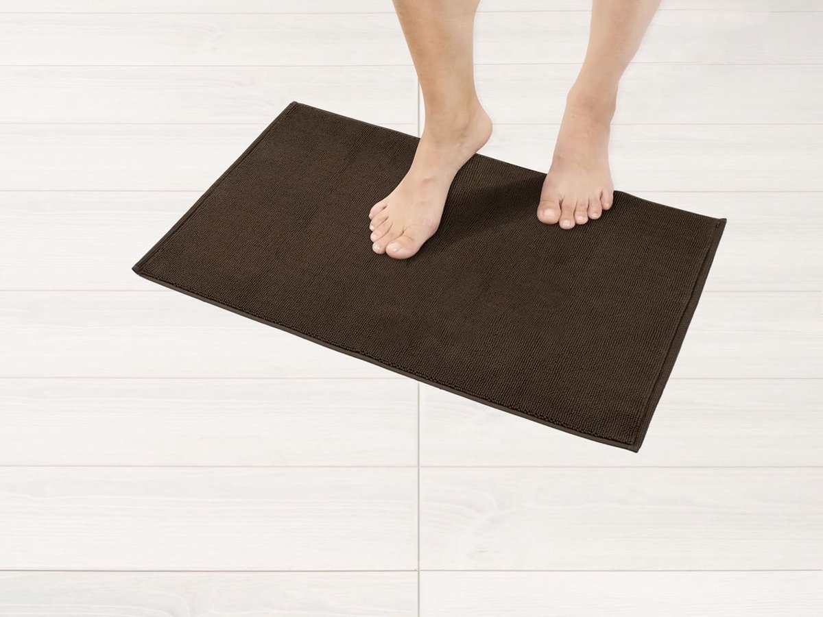 SnelShoppen - 100% Katoenen Antislip Badmat 43x61cm - Absorberend, Sneldrogend, Wasbaar - Luxe Voetmat voor Badkamer, Douche en Toilet - Oeko-Tex Gece
