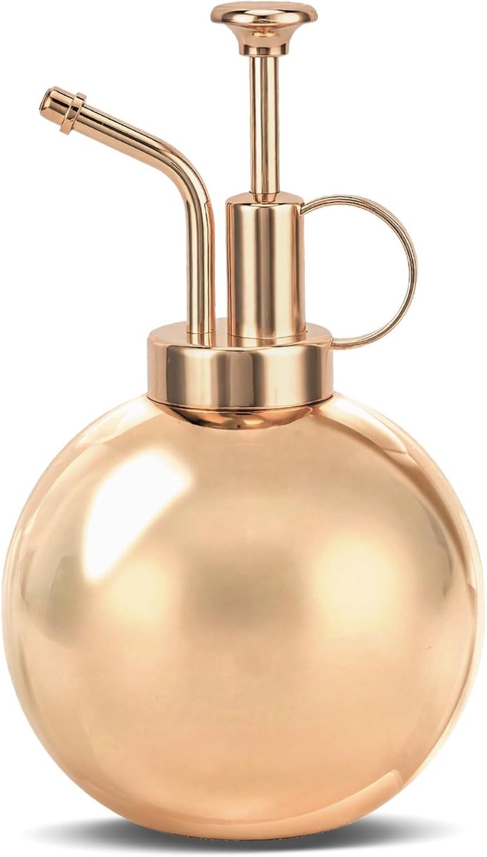 SnelShoppen - Roestvrijstalen Plant Spray Waterkan 500ml - Vintage Sferische Spuitfles - Fijne Mist Tuin en Bloemen Sprayer - Ideaal voor Binnen en Bu