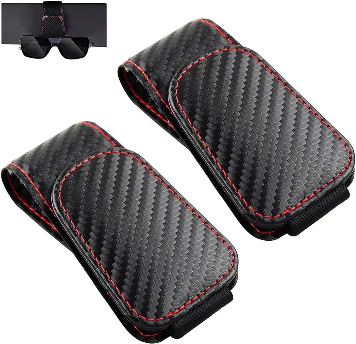 SnelShoppen - Autobrilhouder 2 Stuks, Magnetische Brillenclip voor Autovizier, Universele Houder voor Zonnebrillen en Pasjes, Praktisch Auto Accessoir