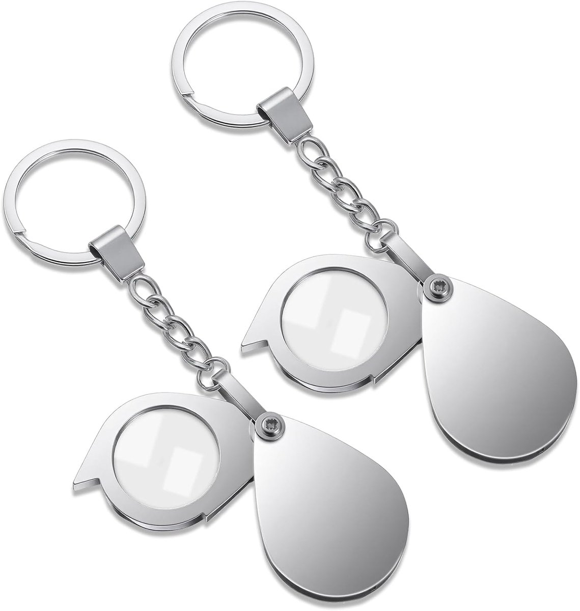 SnelShoppen - 2PCS Pocket Magnifier 20x - Vouwbare Mini Vergrootglas met Sleutelhanger voor Lezen, Sieraden, Hobby's, Wetenschap en Verzamelen