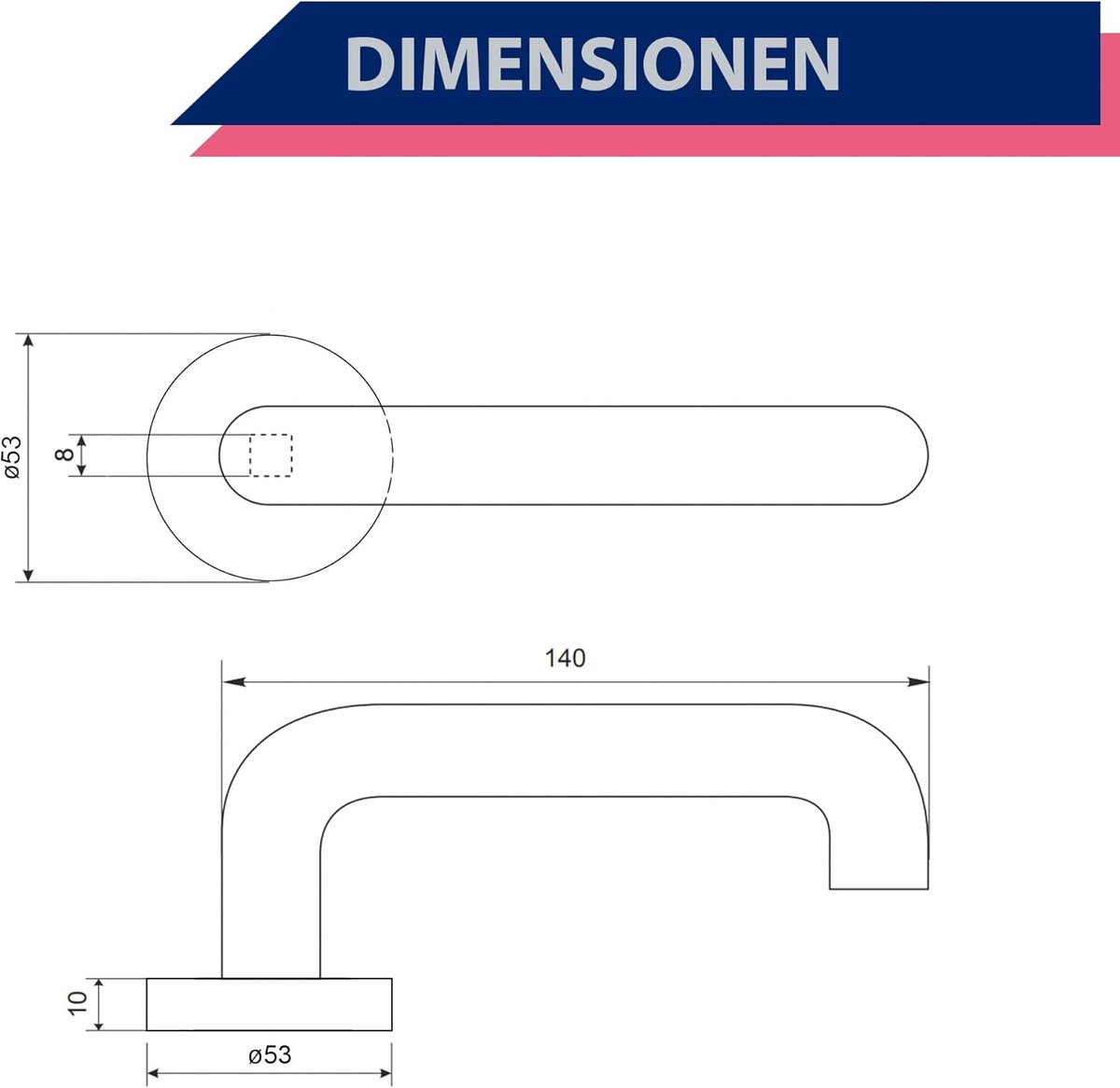 SnelShoppen - Doorhandgreep Set INOX voor Binnen- en Buitendeuren - Ronde Rosette - RVS Mat - Compleet met Montage Materialen - 5 Jaar Garantie