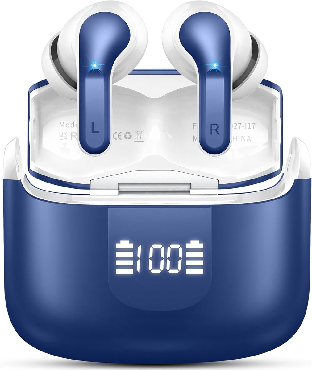 SnelShoppen - Draadloze Bluetooth Koptelefoon - HiFi Stereo In-Ear Earbuds met Microfoon, USB-C, Voor iOS en Android, Sport, Feest, Vrije Tijd, Zwart