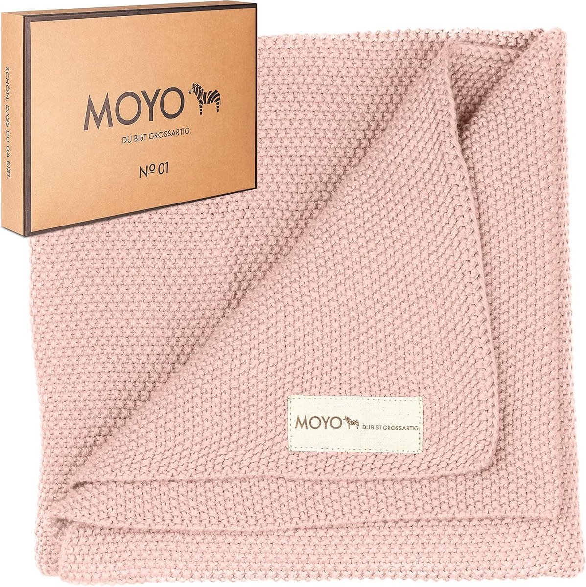 SnelShoppen - Baby Dekentje, Ademend en Knuffelig, 100% Organisch Katoen, GOTS Gecertificeerd, Poederroze, Duurzaam, Perfect Kraamcadeau voor Jongens