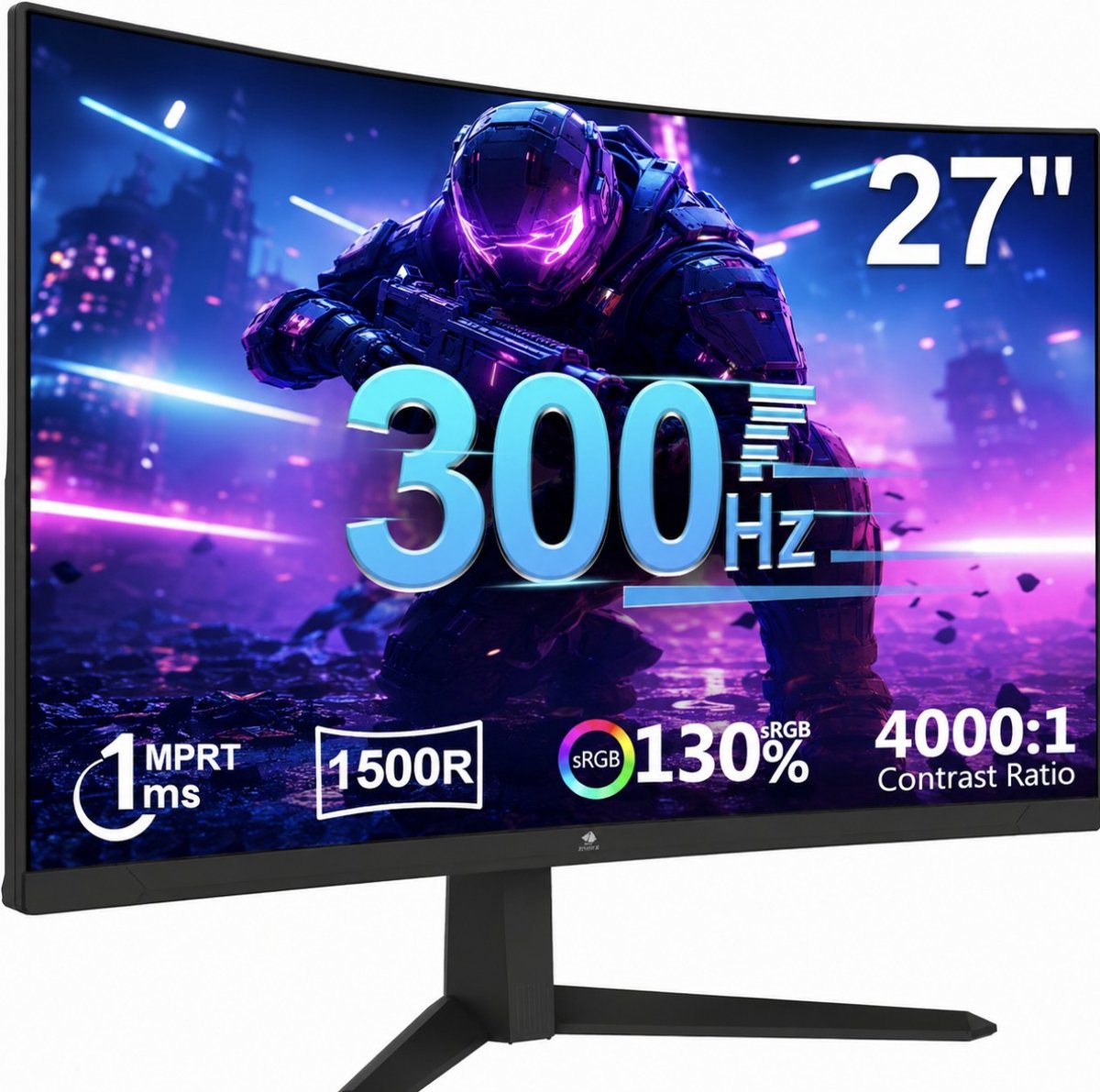 BSS® Gaming Monitor 240Hz - 27 Inch - Curved - Full HD - 300Hz - 1ms - 62 x 20 x 46 cm - Zwart