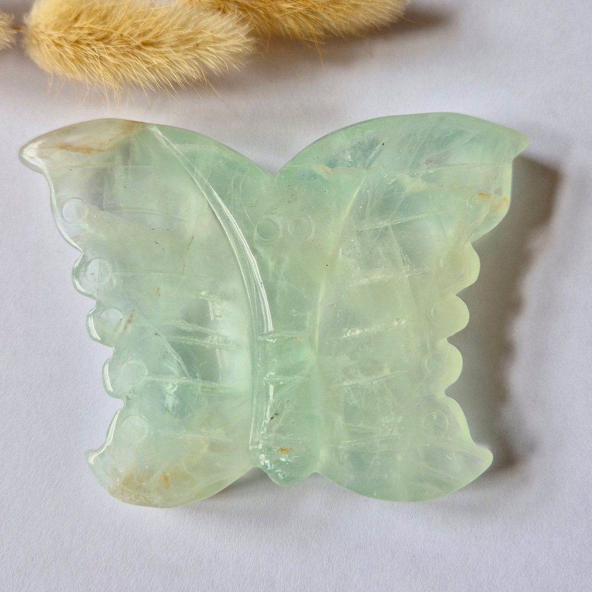 Fluoriet Vlinder Carving – 10 cm Edelsteen #11