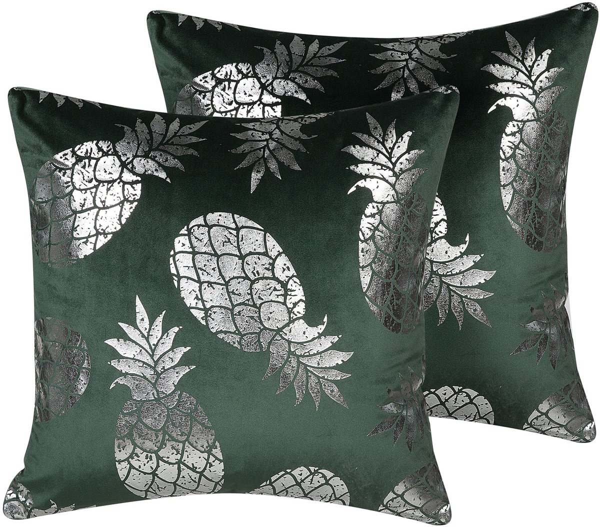 Beliani ASTILBE - Sierkussen set van 2 - Donkergroen - 45 x 45 cm - Fluweel