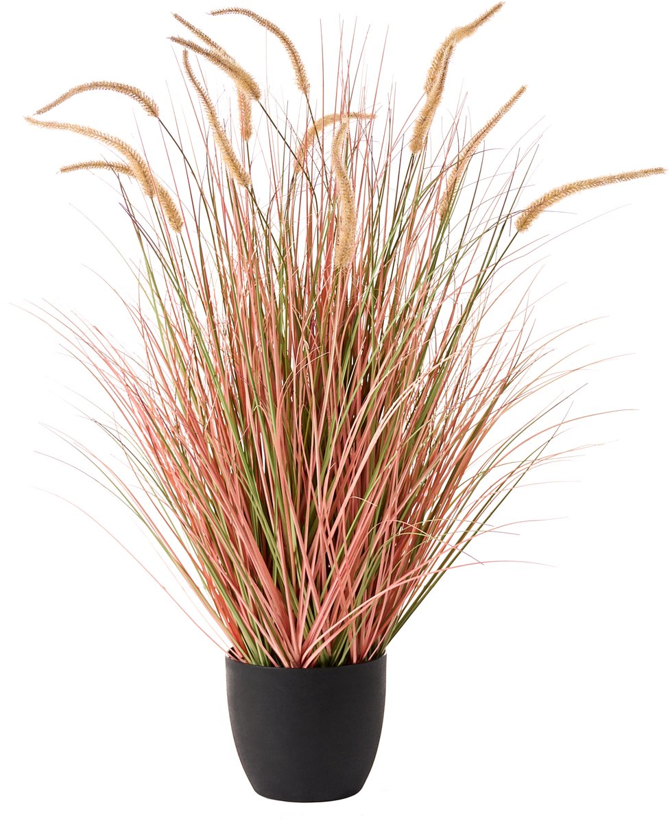 BRISTLEGRASS - Kunstplant - Groen/Oranje - 120 cm - Synthetisch