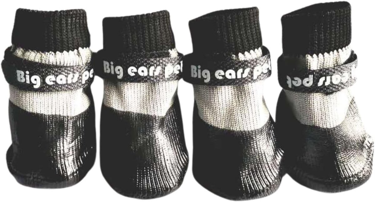 Waterdichte en Antislip Hondenschoenen - 4 Stuks Dierenlaarzen met Slijtvaste Rubberzool voor Wandelen, Bescherming van Pootjes voor Kleine Honden en Katten