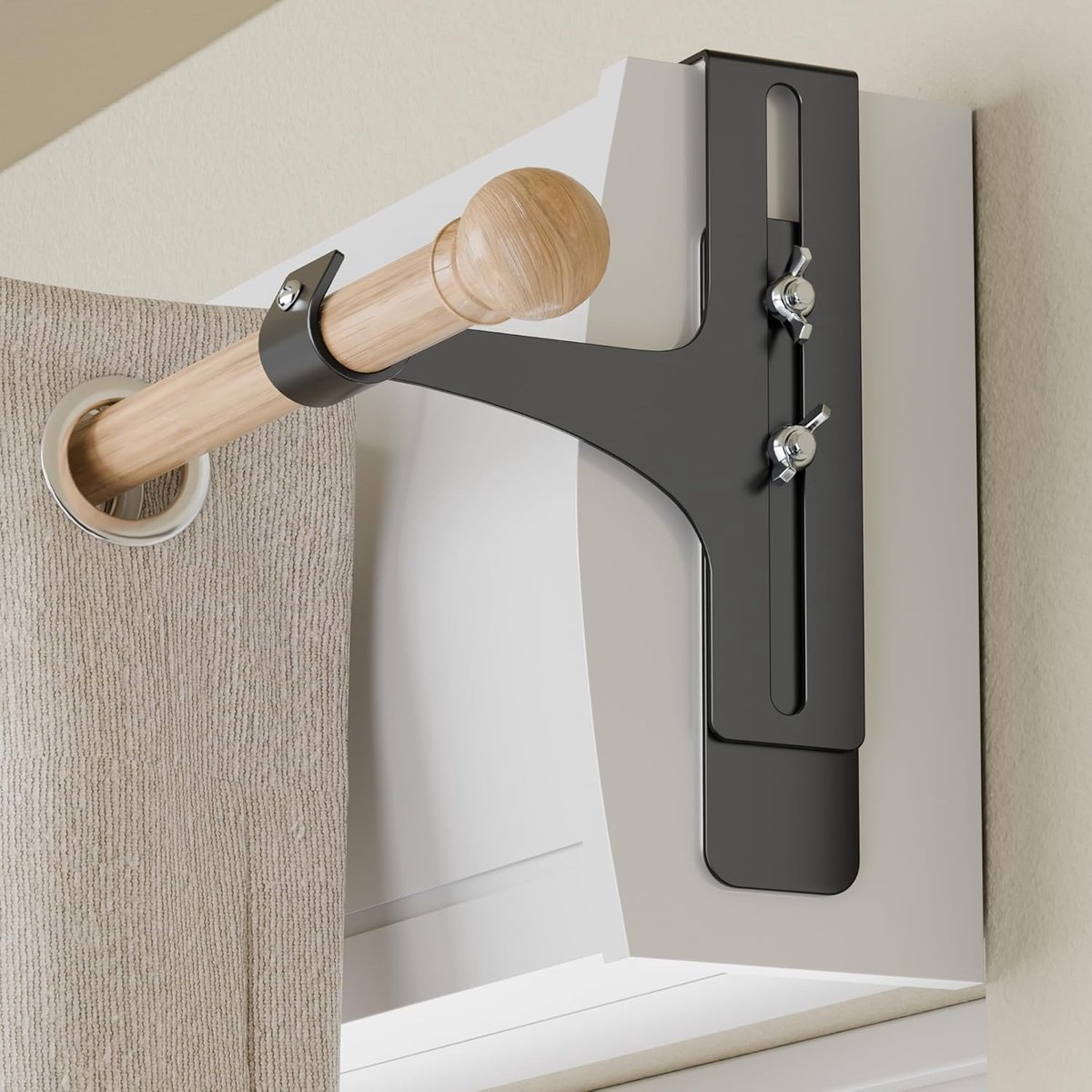 SnelShoppen - Supports de tringle à rideaux black - Stevige gordijnsteunen, zwart, voor een moderne uitstraling in woonkamer, slaapkamer, of kantoor -