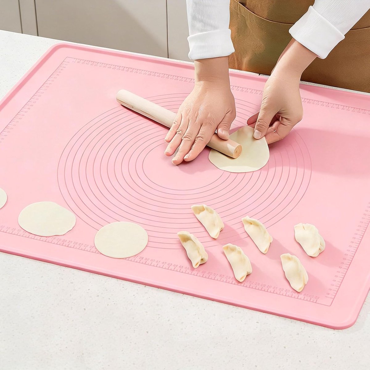 SnelShoppen - Silicone Bakmat Extra Groot 80x60cm, Antiaanbak en Antislip Deegmat met Metingen, BPA-Vrij, Perfect voor Brood, Cookies, Pizza en Fondan
