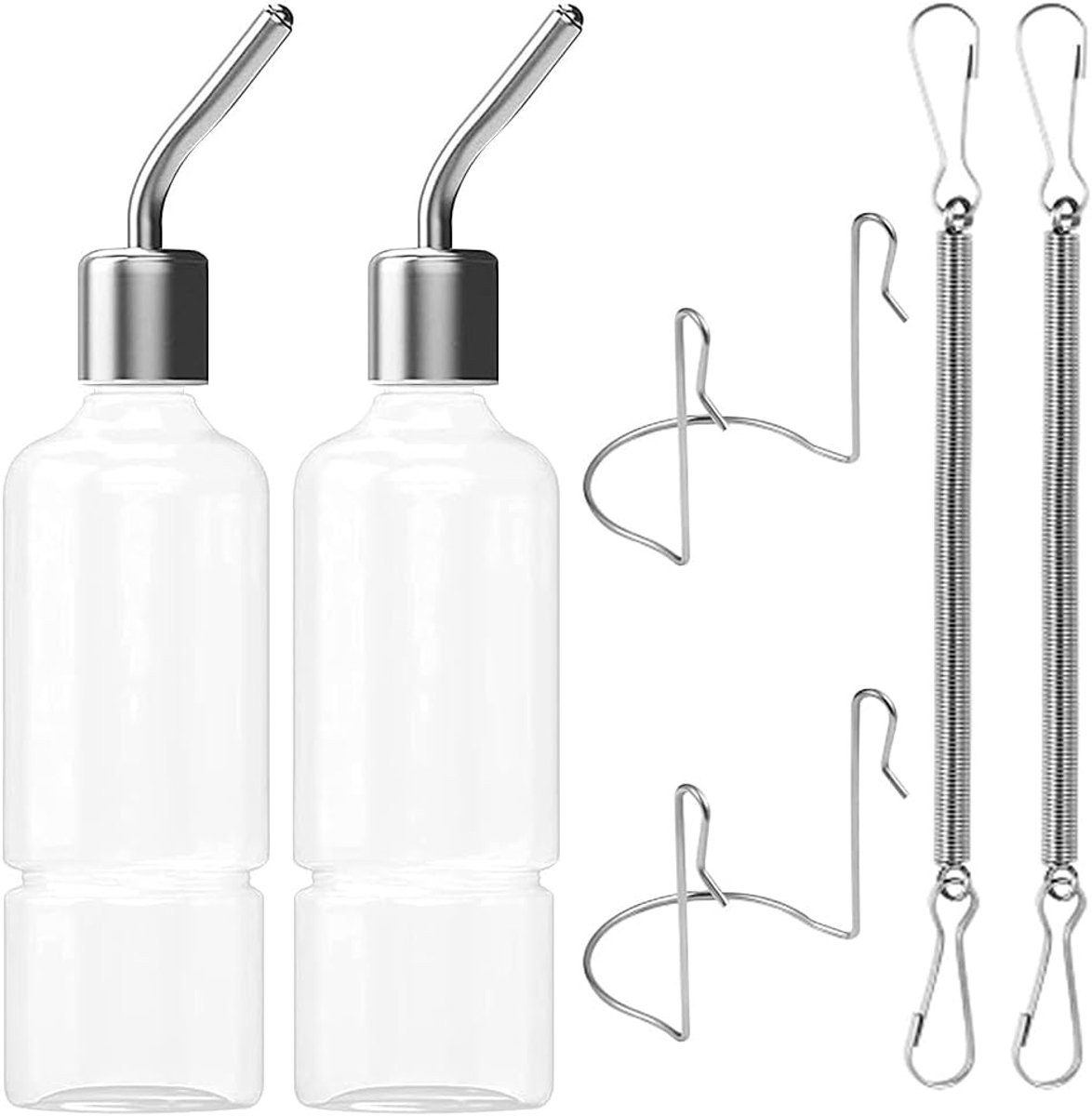 SnelShoppen - Rodent Water Bottle voor Hamster, Knaagdieren Drinkfles, Drupvrij, 180ml, Duidelijk Plastic, Veilig en Duurzaam voor Chinchilla, Cavia,