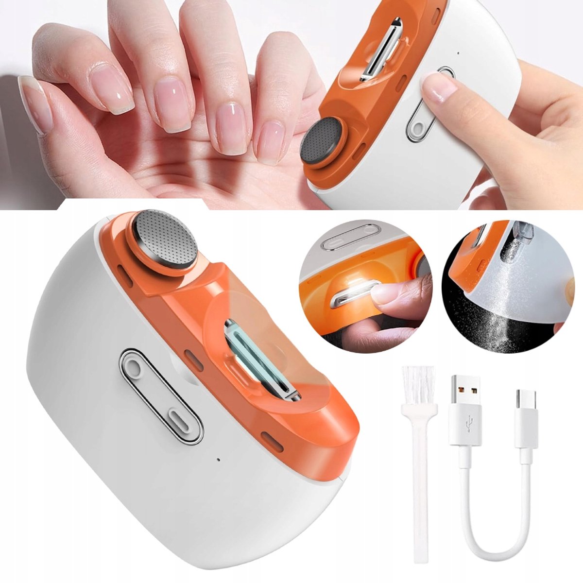 Elektrische Nagelknipper, Oplaadbaar, Zachte Automatische Nageltrimmer, Ideaal Voor Thuis, Op Reis, Senioren en Volwassenen.