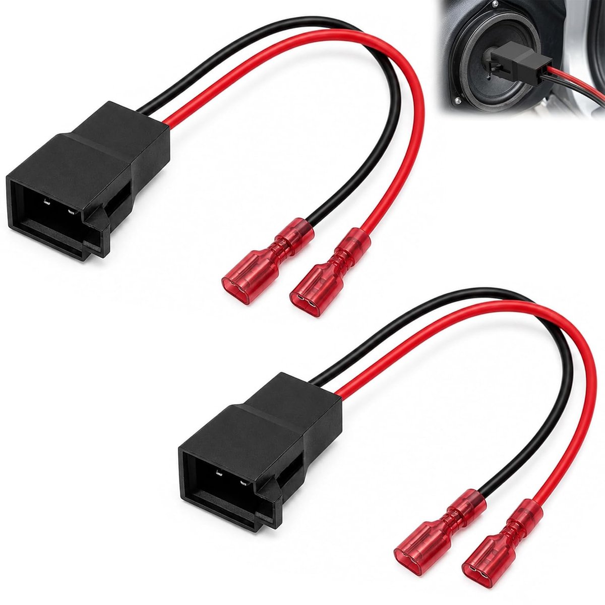 SnelShoppen - 2pcs DIN Speaker Adapter voor Auto - Universele Plug en Kabelset voor Renault, Peugeot, Fiat, Citroen, Opel - Eenvoudige Aansluiting, Pl