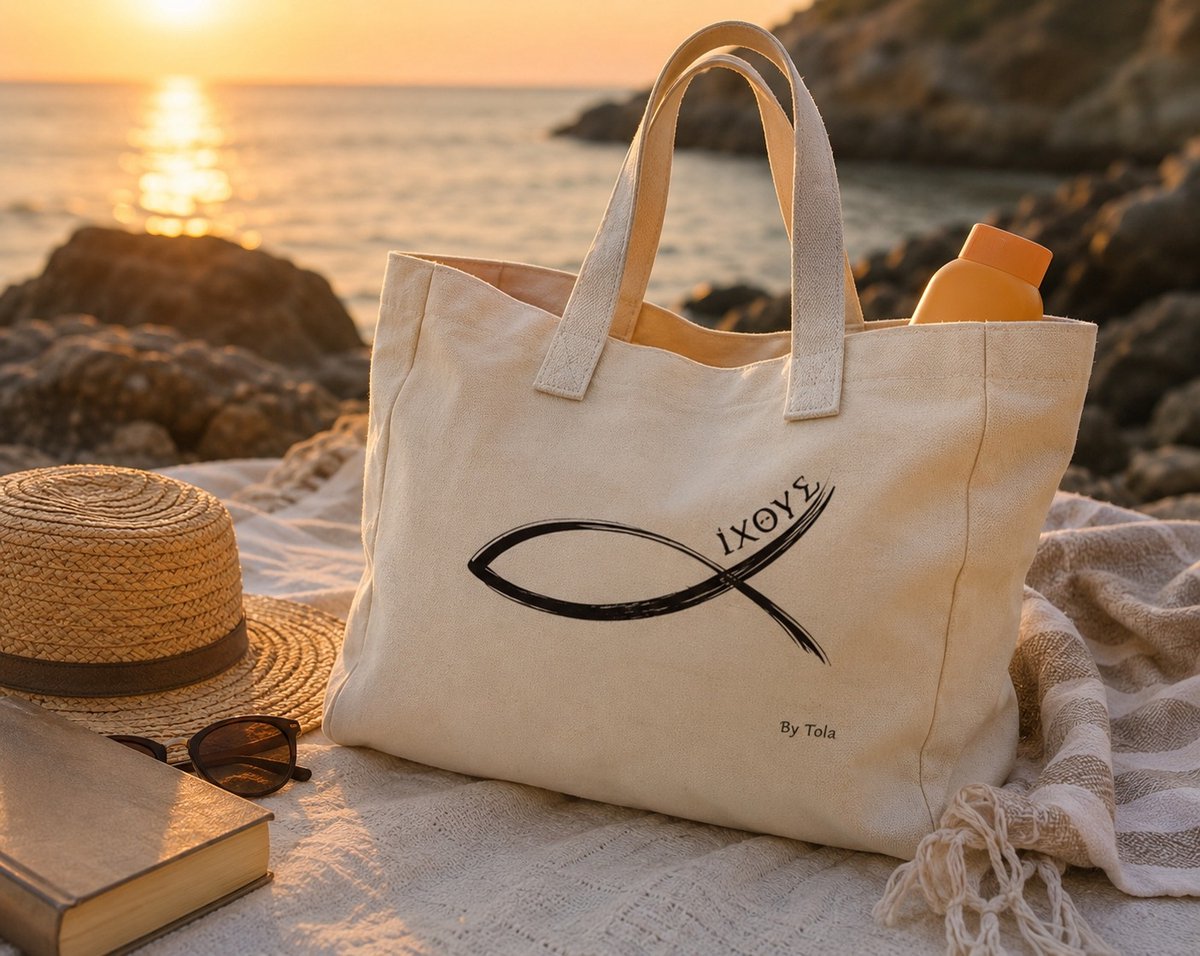 Christian Canvas Shopper Fish