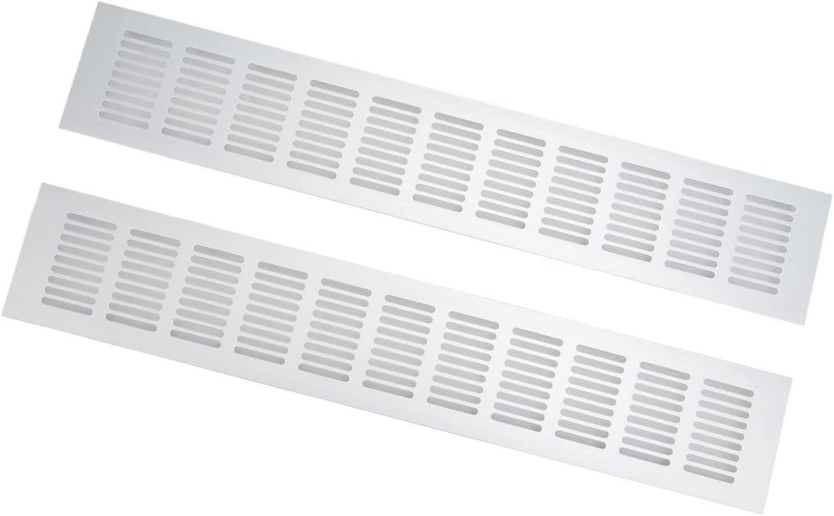 Set van 2 rechthoekige ventilatieroosters van aluminiumlegering, eenvoudig te installeren 