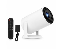 Mini Beamer 4K - Android 11.0 - WiFi 6 & Bluetooth 5.4 - 170 ANSI Lumen - Projector - 180° Draaibaar - 1080P Full HD - Voor Telefoon, PC en Home Cinema - Wit