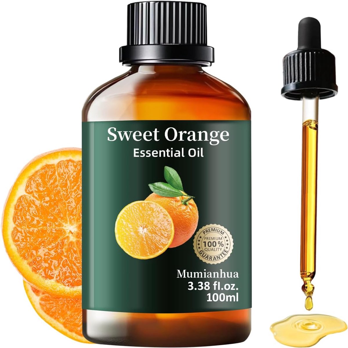 SnelShoppen - 100% Pure Orange Essential Oil - Verfrissende Citrus Geur voor Aromatherapie, Massage, DIY Cosmetica, Enkele Fles van 10ml - Perfect voo