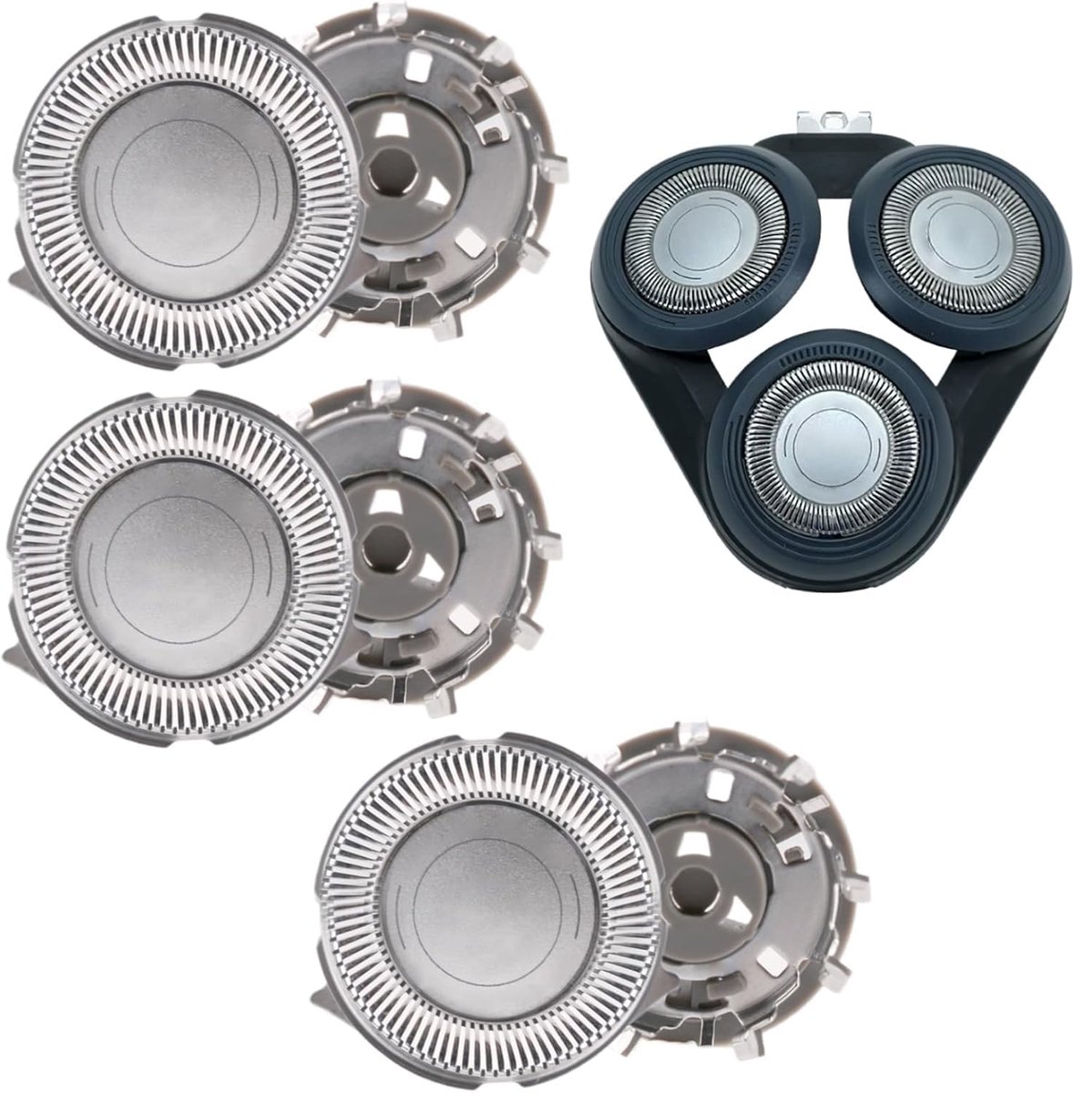 SnelShoppen - Vervangende Scheerkoppen voor Philips Series 1000, 2000, 3000, 5000 - RVS Scheerkoppen, Compatibel met AT8XX/AT7XX/PT8XX/PT7XX Series, S